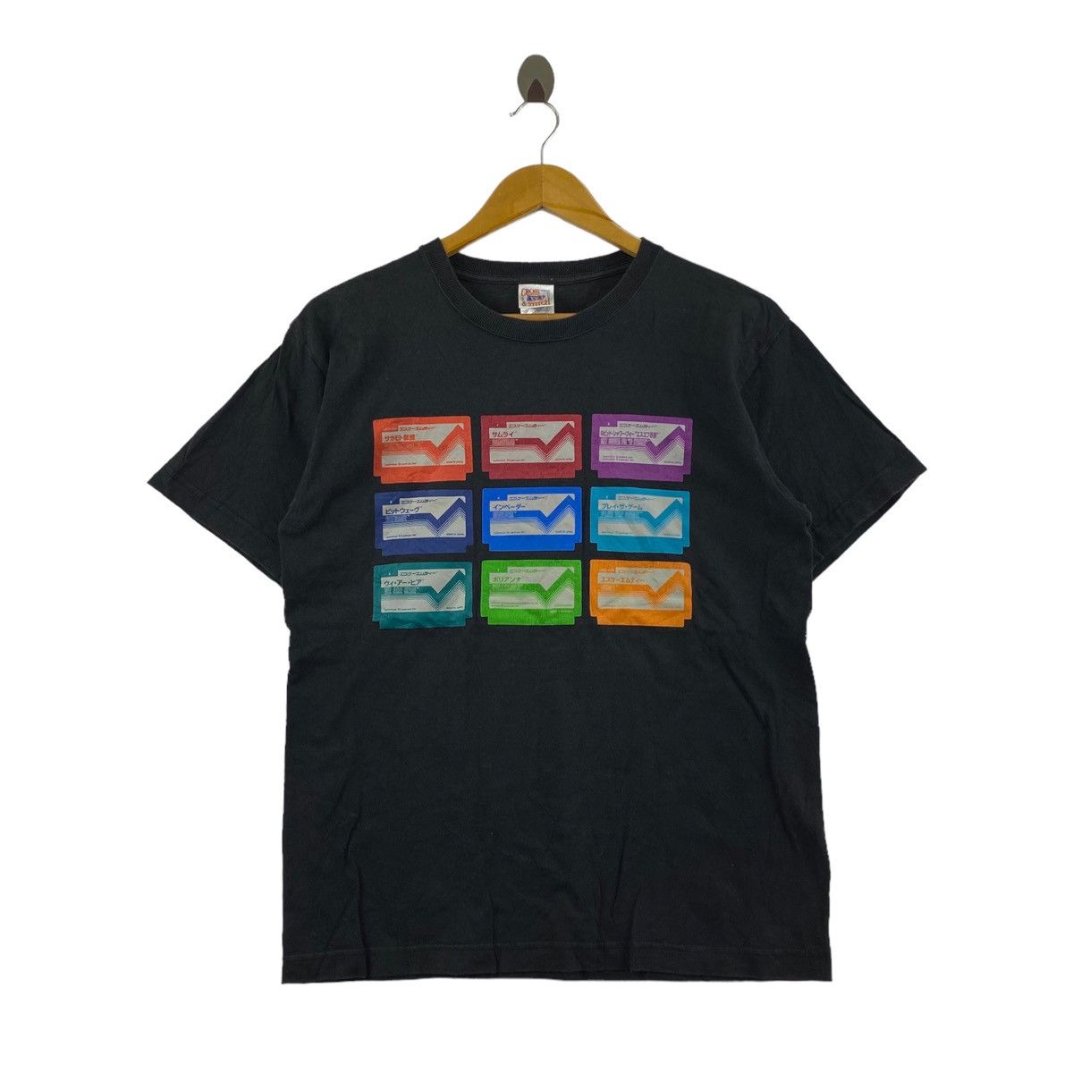 Japanese Brand CROSS & STITCH Anime Japan Black Short Sleeve Shirt Size US M / EU 48-50 / 2 - 1 Thumbnail
