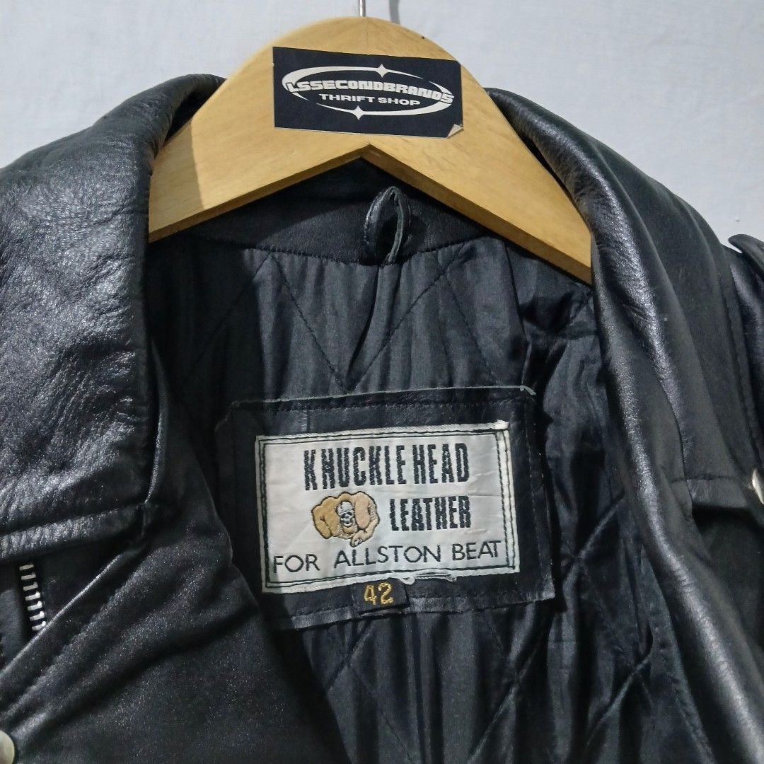 Other Vintage 90s KnuckleHead Leather jacket double rider Size US L / EU 52-54 / 3 - 6 Thumbnail