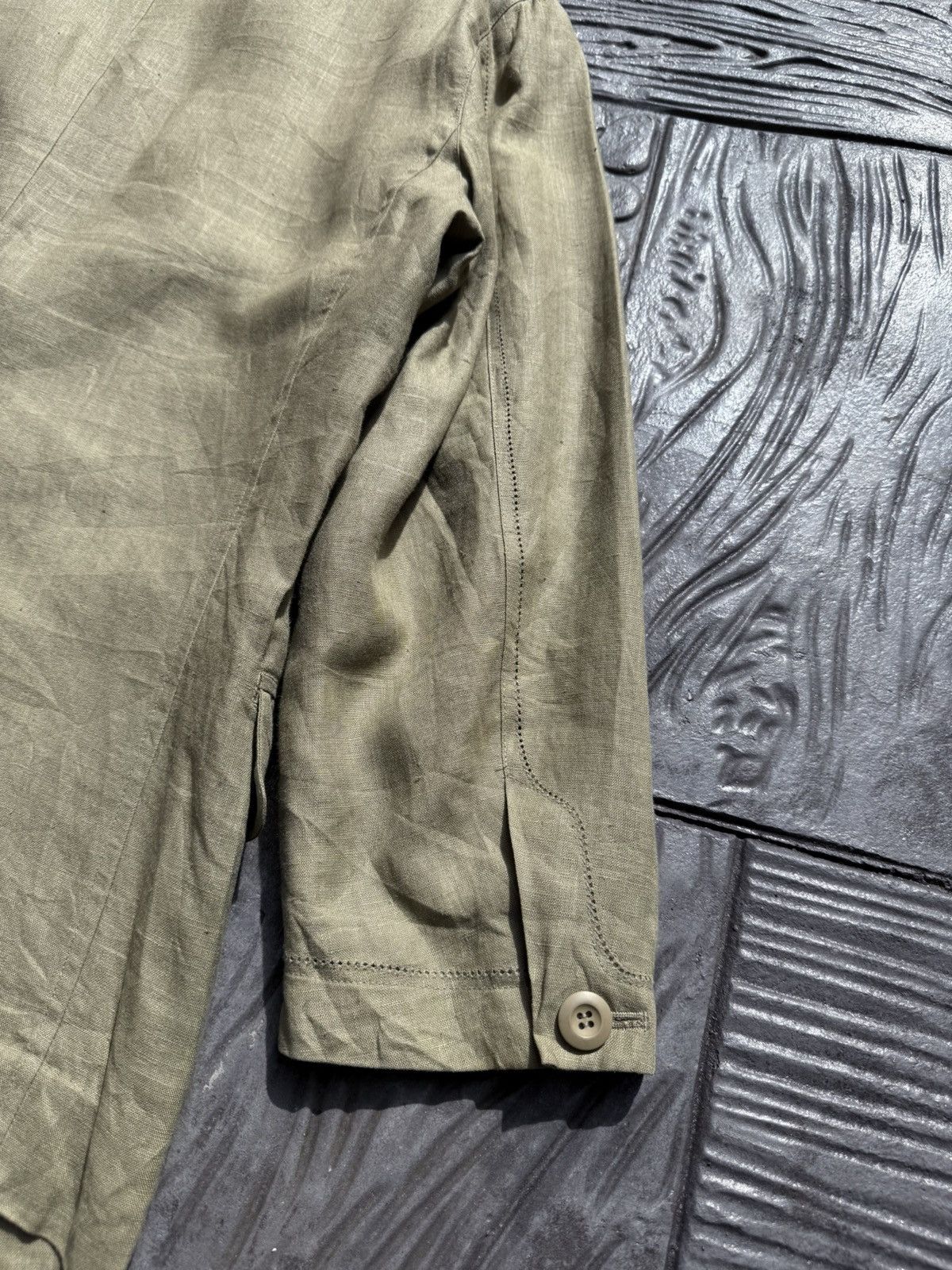 Issey Miyake Issey Miyake Tailored Linen Laurel Green Blazer Jacket Size 38R - 12 Thumbnail