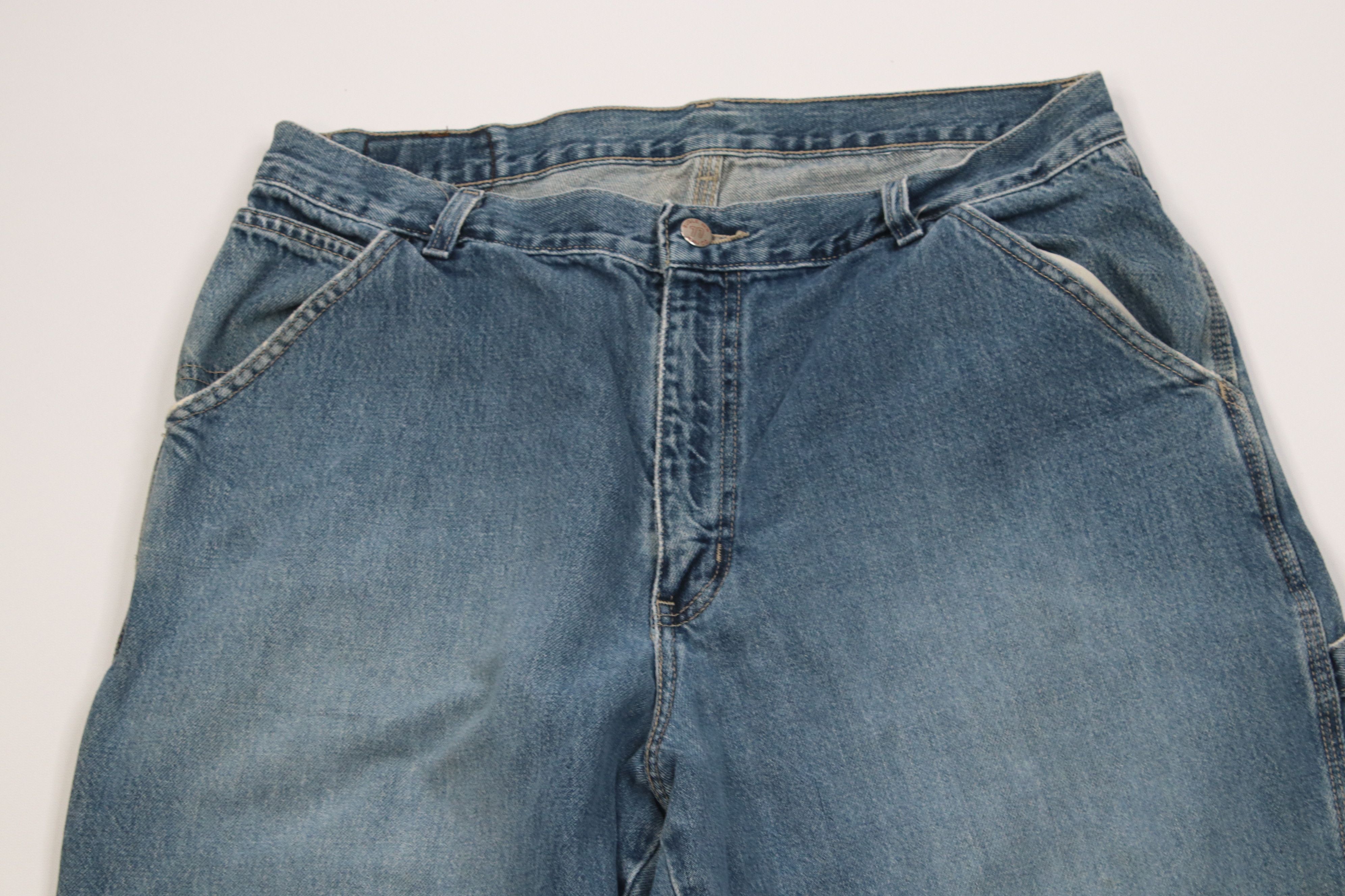 Vintage Vintage 90s Streetwear Wide Leg Dungaree Denim Jeans Blue Size US 34 / EU 50 - 2 Thumbnail