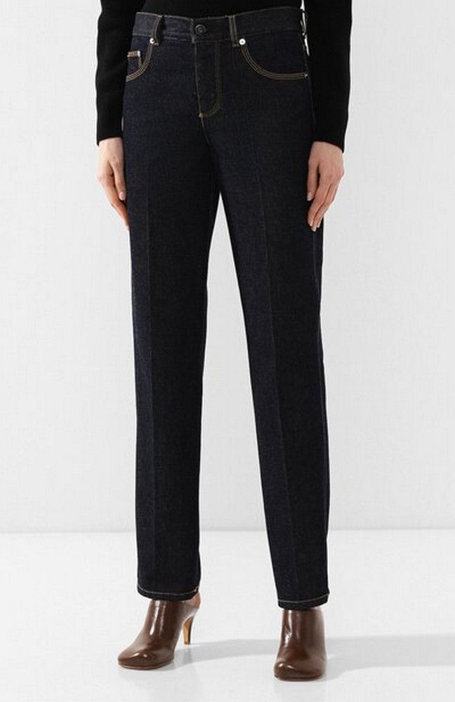 Bottega Veneta BOTTEGA VENETA navy blue straight leg jeans 38 IT / 2 US Size 26" / US 2 / IT 38 - 2 Thumbnail