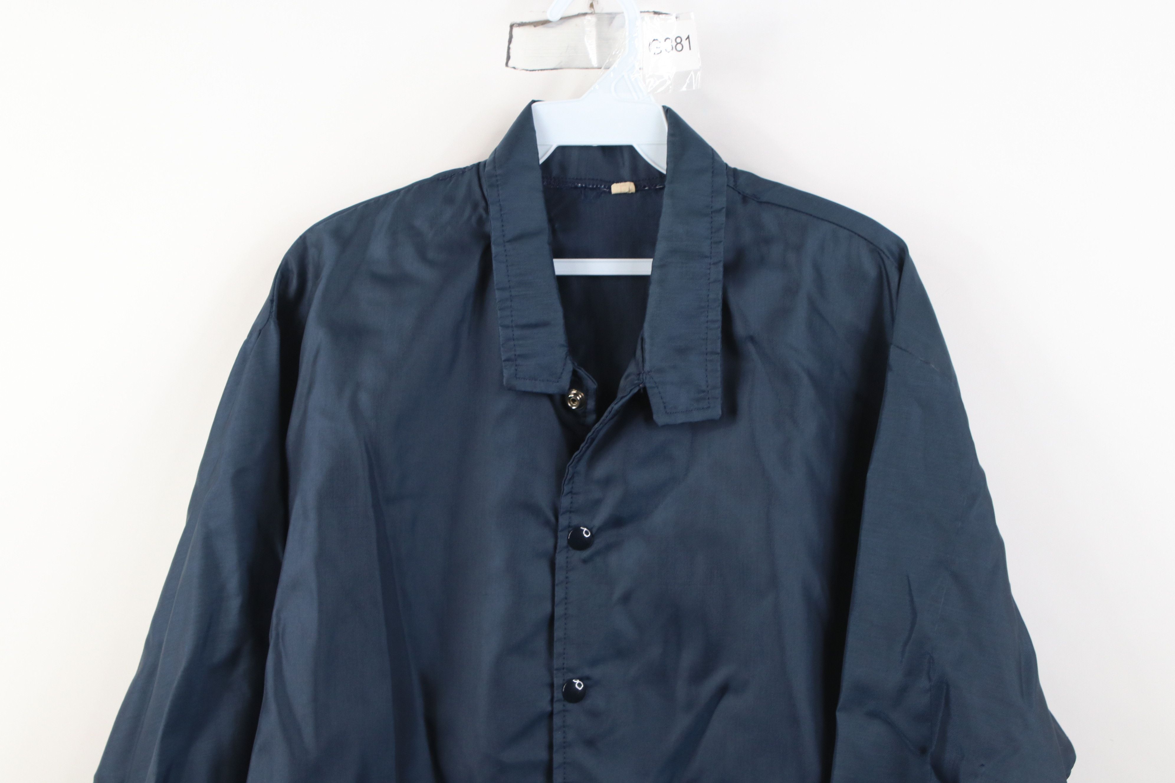 Vintage Vintage 70s Streetwear Windbreaker Jacket Navy Blue USA Size US L / EU 52-54 / 3 - 2 Thumbnail