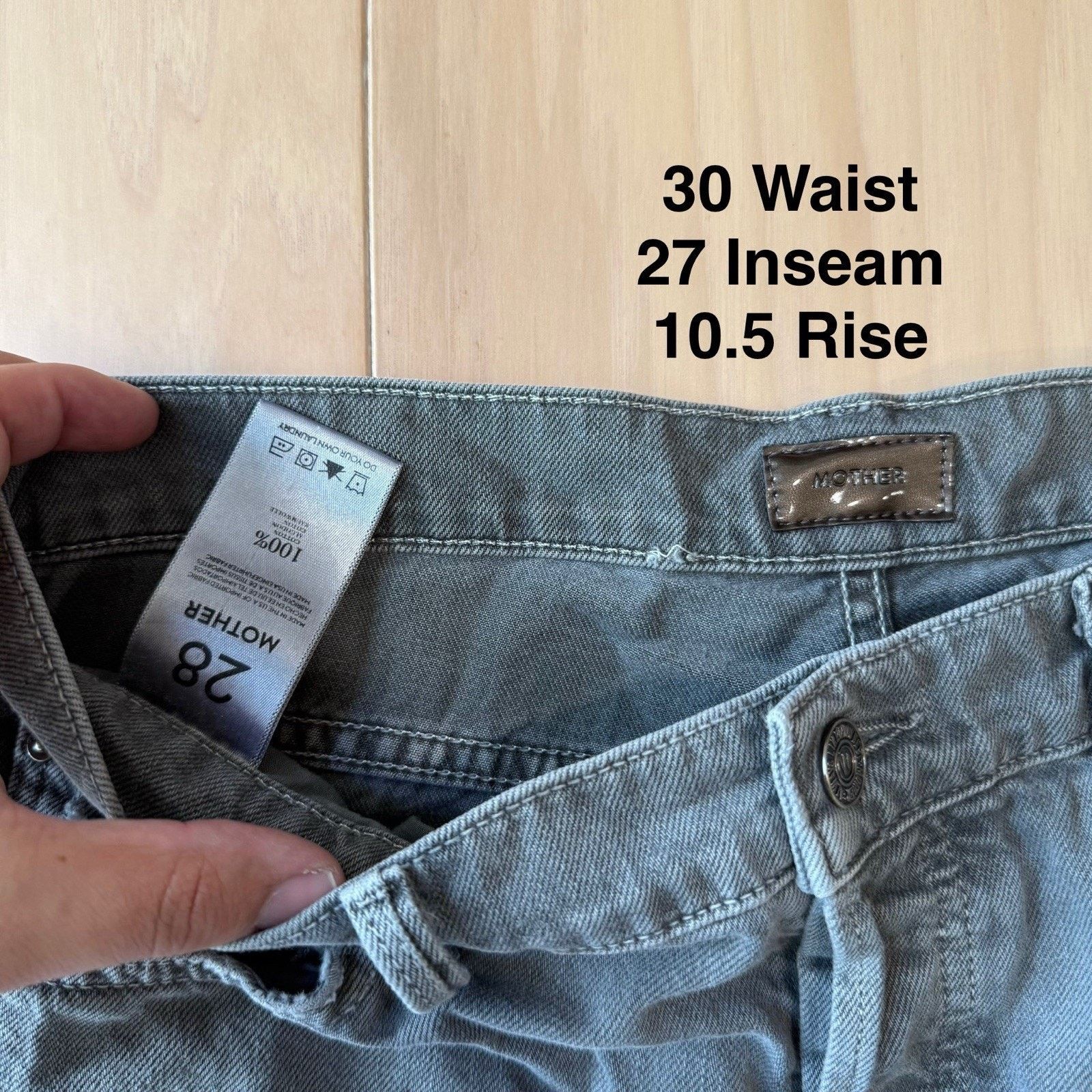 MOTHER Mother Cheeky Jeans Women's 30 Gray Distressed Boho Party Size 30" / US 8 / IT 44 - 5 Thumbnail