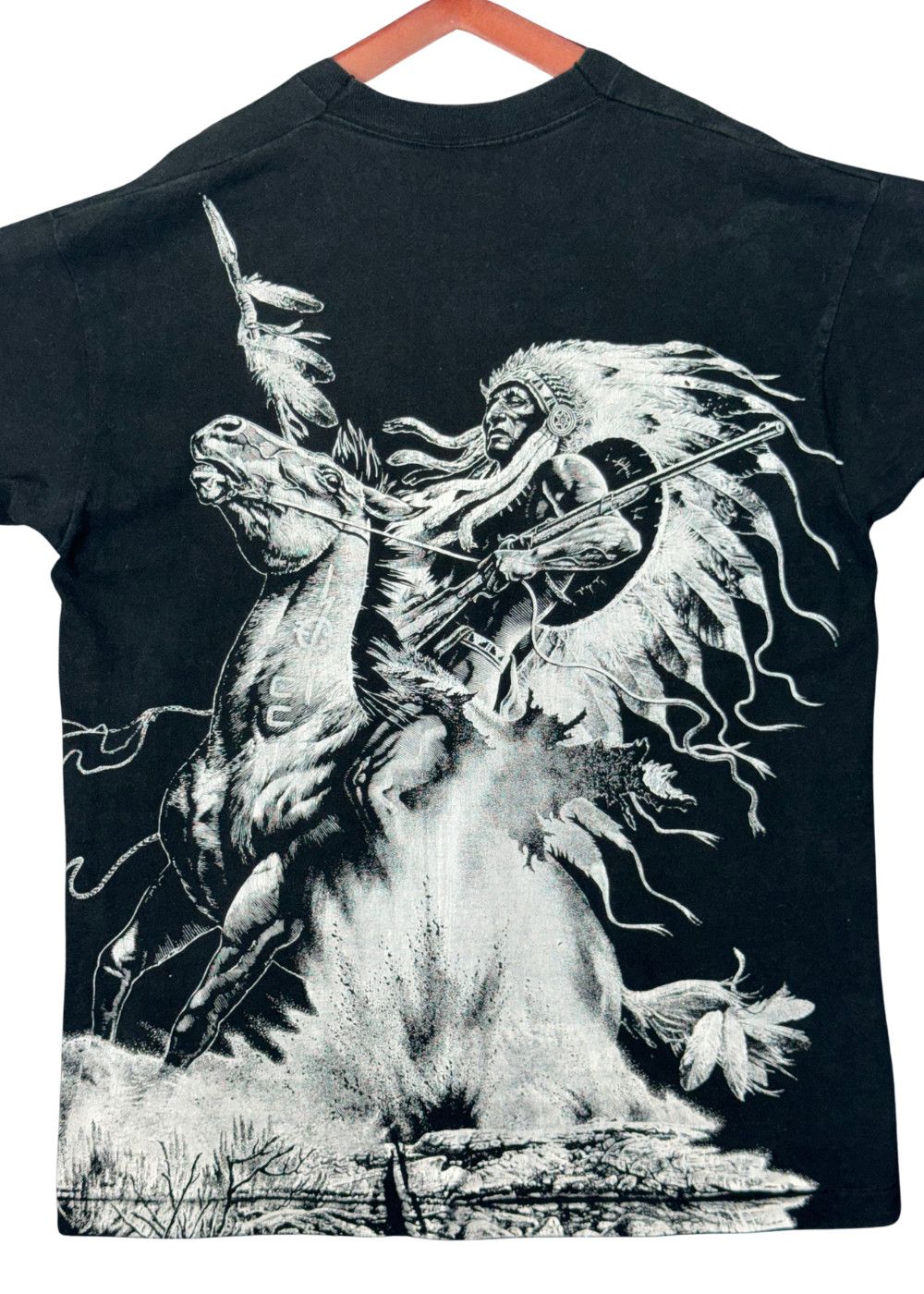 VTG 90s Native American Warrior Single Stitch FOTL Canada XL image 7