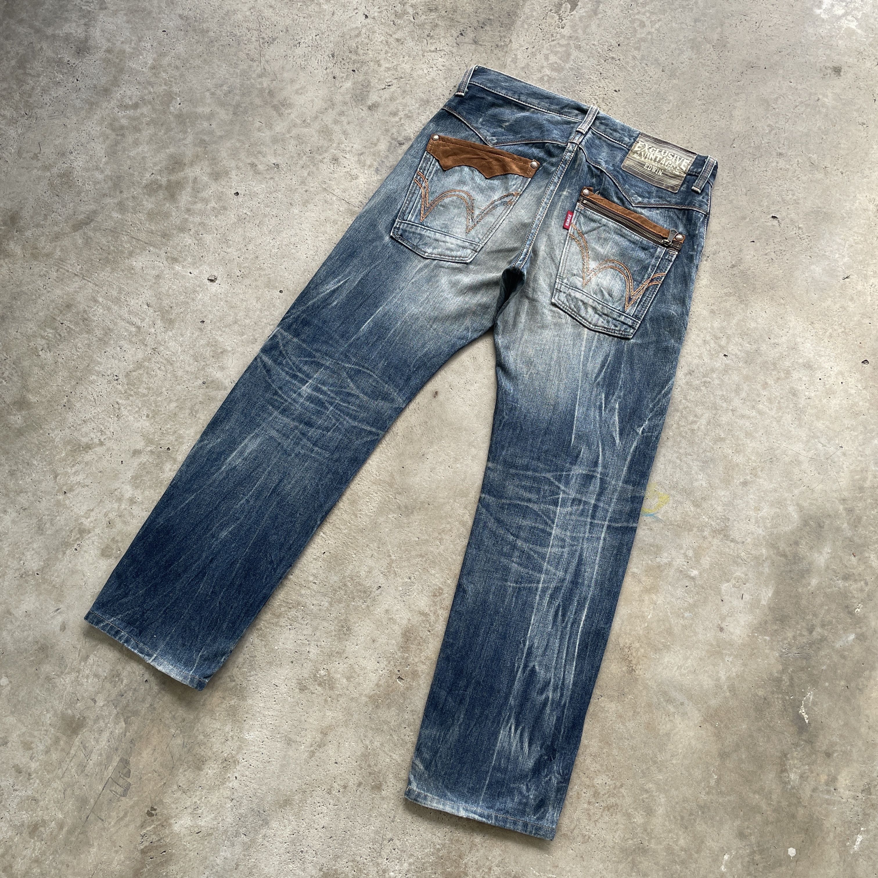Edwin VINTAGE EDWIN FADED JEANS DISTRESSED DENIM PANTS W34x31.5 Size US 34 / EU 50 - 2 Thumbnail