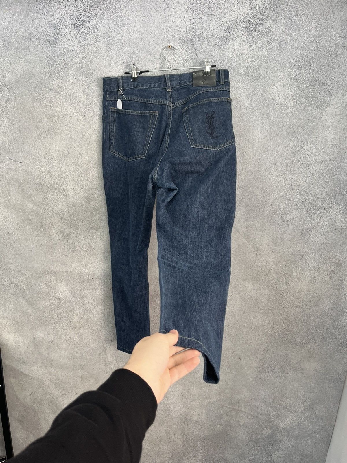 Yves Saint Laurent Vintage Yves Saint Lauren Big Logo Distressed Jeans YSL Size US 32 / EU 48 - 6 Thumbnail