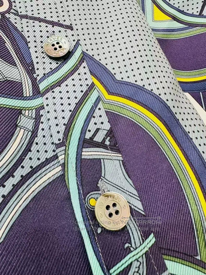 Hermes Hermes Wheel Print Silk Shirt Dress Size XS / US 0-2 / IT 36-38 - 5 Thumbnail
