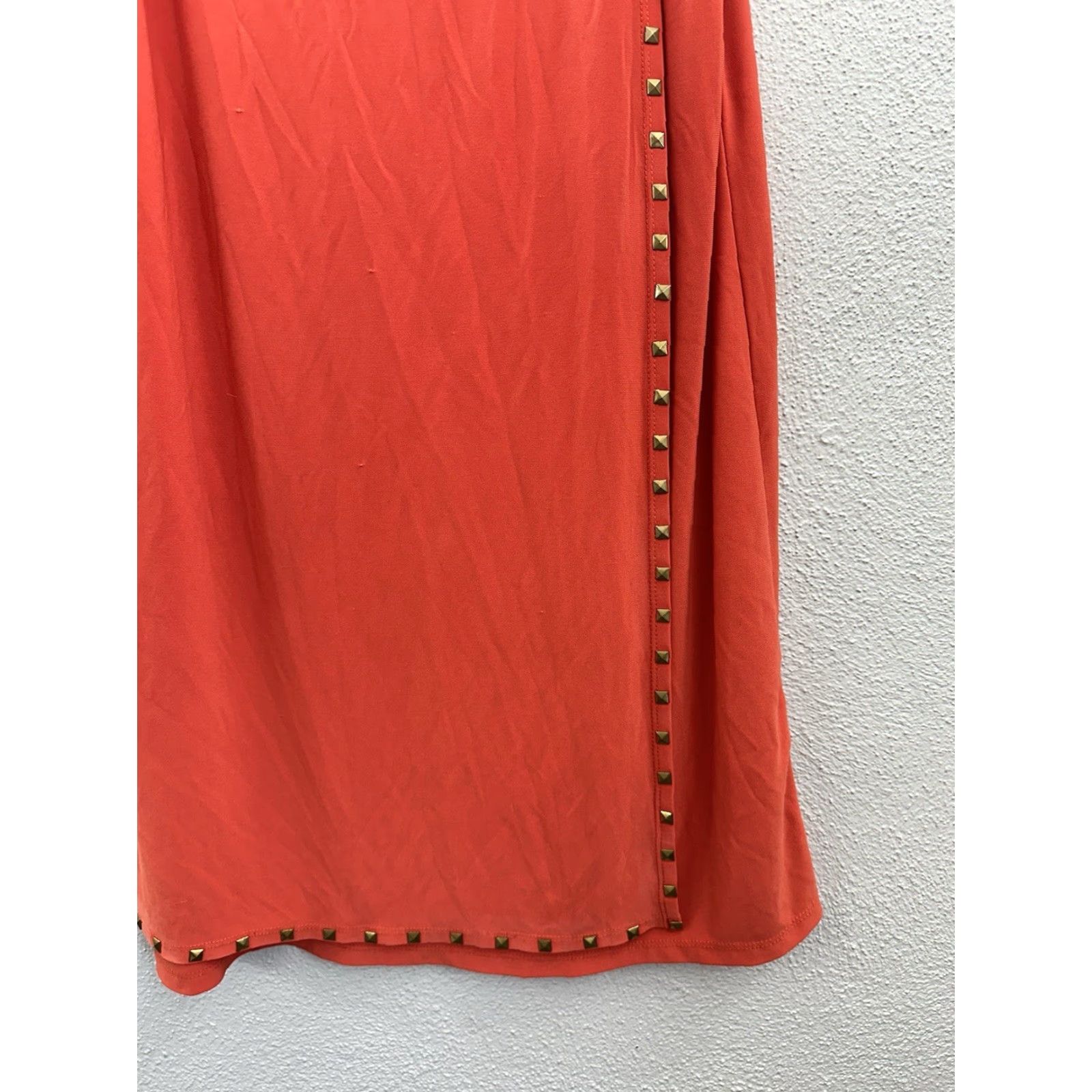 Vintage Emma & Michele Womens Dress Size Large Orange Midi Tank Dress Sleeveless Round Neck Casual Business Party/Cocktail Travel Workwear Size L / US 10 / IT 46 - 3 Thumbnail