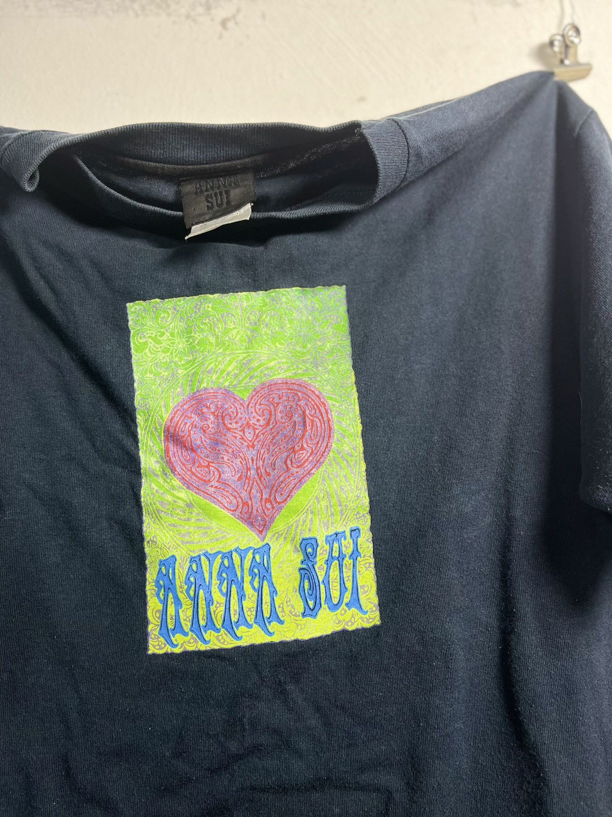 Vintage Anna Sui Vintage 90s / Y2K Psychedelic Heart Tee Size US M / EU 48-50 / 2 - 1 Thumbnail