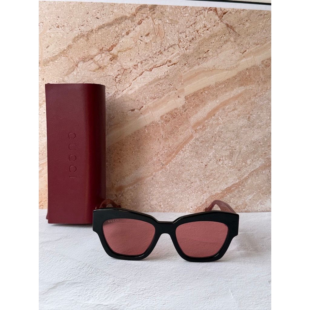 Gucci NEW Gucci GG1422S Black Red Marmont Cat Eye Sunglasses Size ONE SIZE - 5 Thumbnail