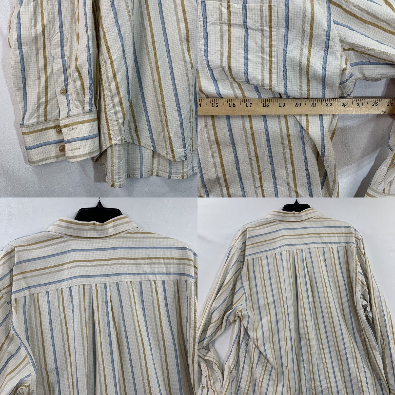 Tommy Bahama VINTAGE Tommy Bahama Shirt Mens Shirt XL White Linen Striped Button-Up Long Sleeve Casual Theme Flower 90s Size US XL / EU 56 / 4 - 8 Thumbnail