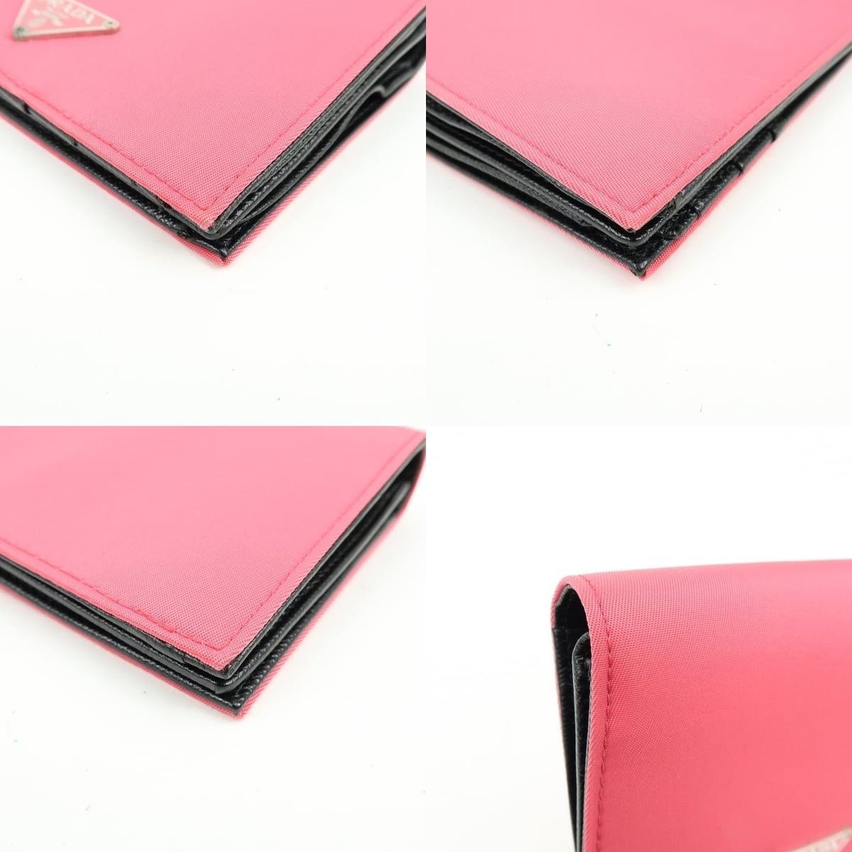 Prada Prada Triangle Logo Nylon Compact Wallet Pink Size ONE SIZE - 4 Thumbnail