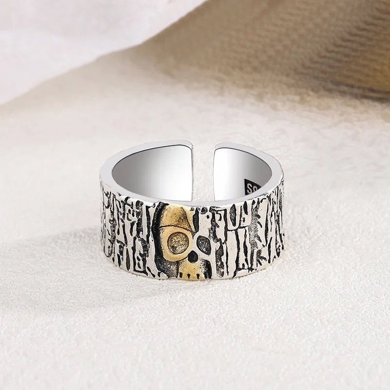 Jewelry Bark Skull Design Rings Size ONE SIZE - 4 Thumbnail