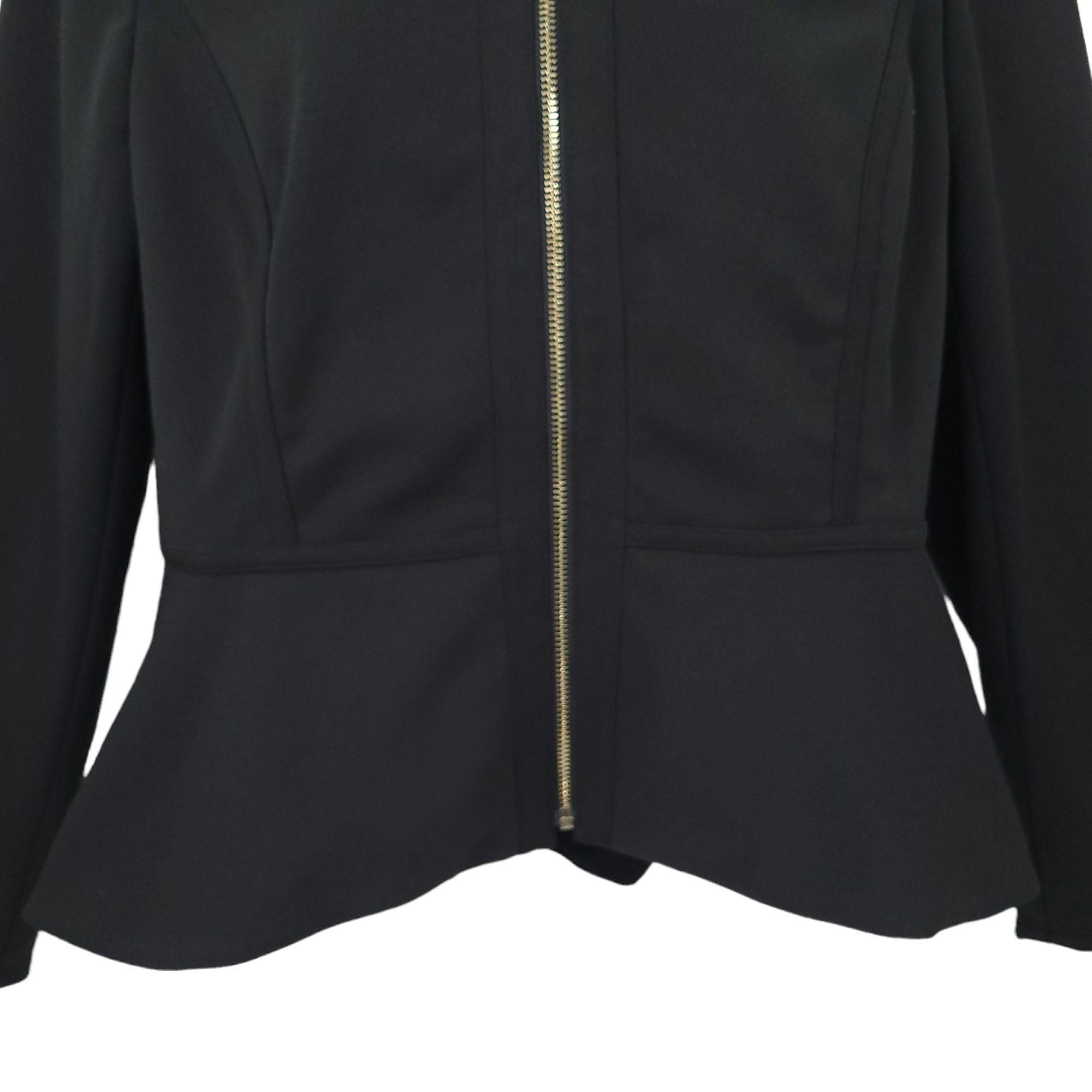 DKNY DKNY Collarless Peplum Hem Jacket Womens Size 12 Black Gold Size XL / US 12-14 / IT 48-50 - 7 Thumbnail