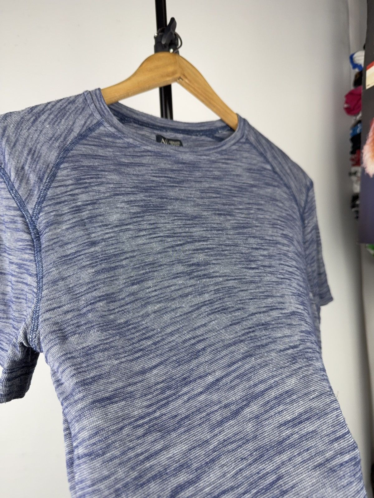 Armani 00s Armani Jeans Italy Blue Melange Stretch T-Shirt Slim Fit Size US M / EU 48-50 / 2 - 5 Thumbnail