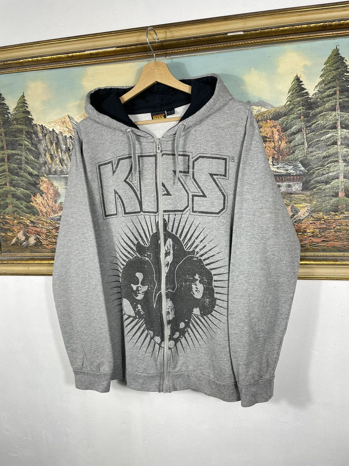Band Tees × KISS × Vintage Retro 00s Kiss Band Merch Hoodie Rock Metal Baggy Loose Size US XL / EU 56 / 4 - 3 Thumbnail