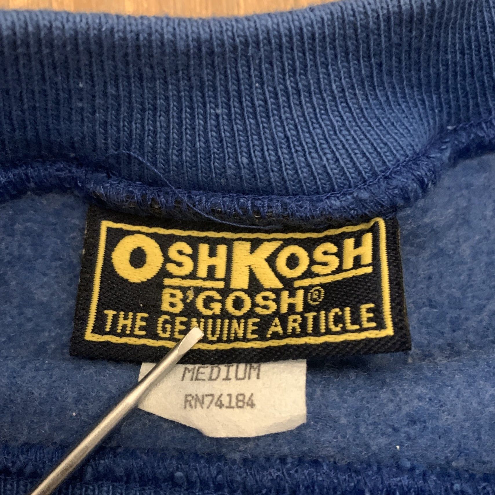 Vintage VINTAGE Oshkosh B'Gosh Reverse Weave Sweatshirt Adult Medium Blue Fleece Pullover 90s Mens Size US M / EU 48-50 / 2 - 5 Thumbnail