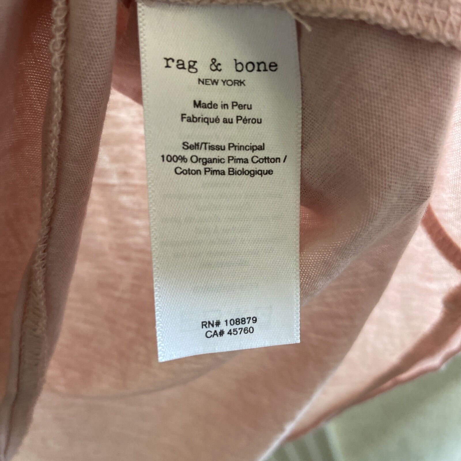 Rag & Bone Rag & Bone XS 100% Organic Pima Cotton T-Shirt Short Pink Size XS / US 0-2 / IT 36-38 - 5 Thumbnail