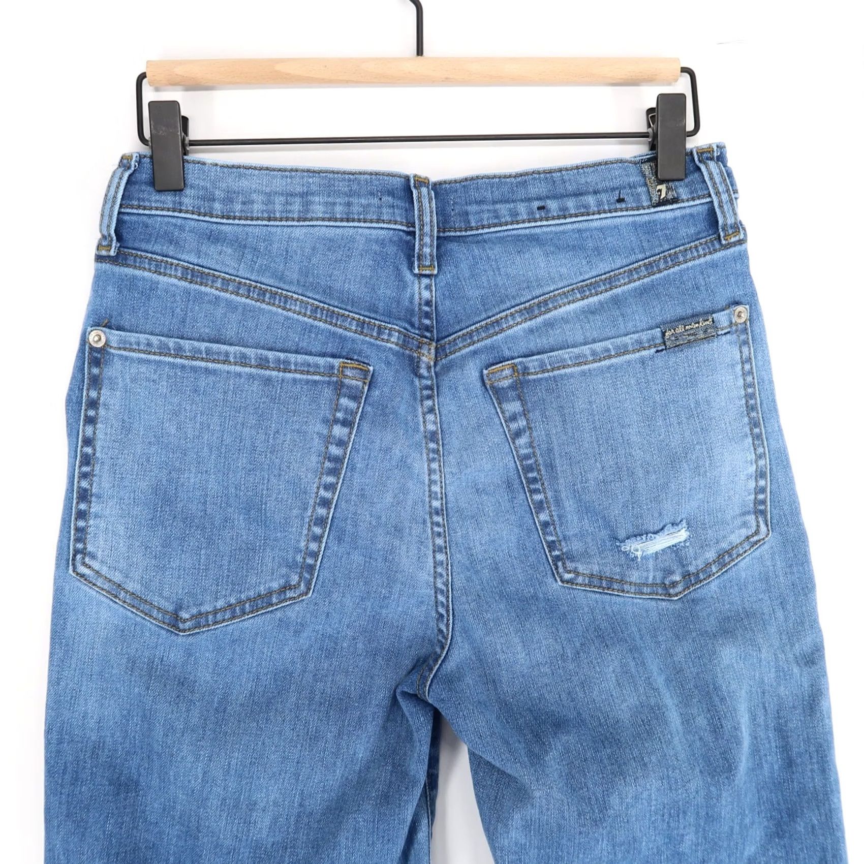 7 For All Mankind VINTAGE 7 For All Mankind Jeans Womens 28 Blue High Waist Cropped Straight Button Fly Size 28" / US 6 / IT 42 - 5 Thumbnail