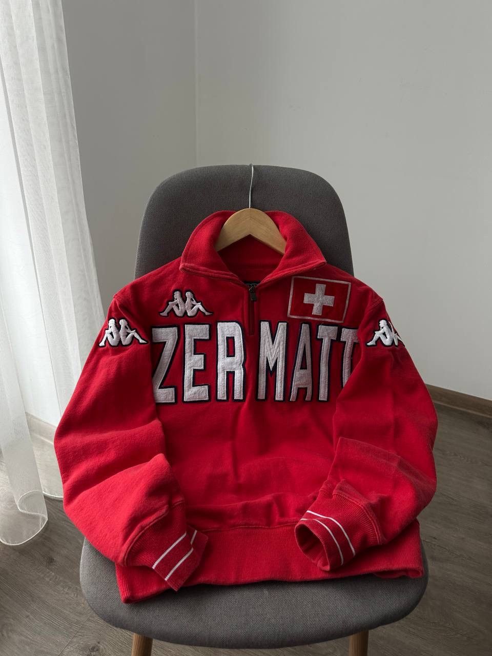 Japanese Brand × Kappa × Vintage Vintage Zermatt Red Swiss Kappa Zip Hoodie Size US S / EU 44-46 / 1 - 5 Thumbnail