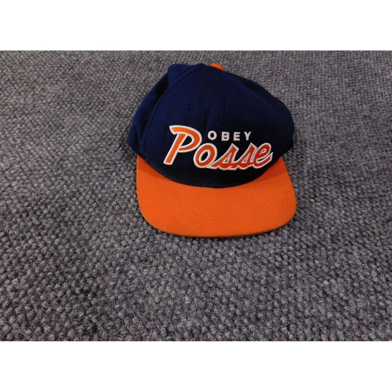 Obey The Game Obey baseball hat Mens adjustable navy orange Posse snapback Blue Twill polyester Cap Sports Pattern Adjustable Casual Men L Boys? Size ONE SIZE - 3 Thumbnail