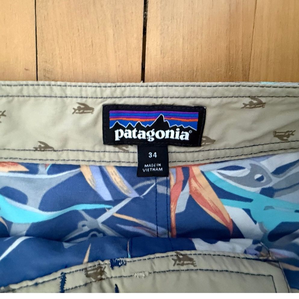 Patagonia Patagonia Printed Wavefarer Board Shorts- 34 - Blue Orange Size US 34 / EU 50 - 2 Thumbnail