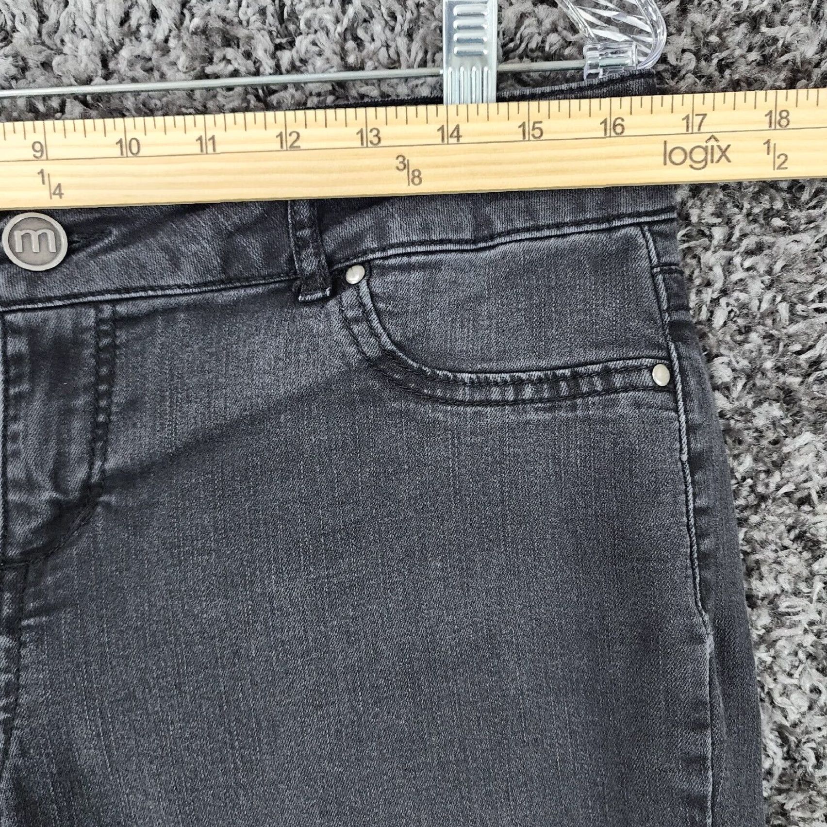 Vintage Maurices Womens Jeans Black Stretch Straight Leg Slim Fit Size L-S Size 36" / US 14 / IT 50 - 4 Thumbnail