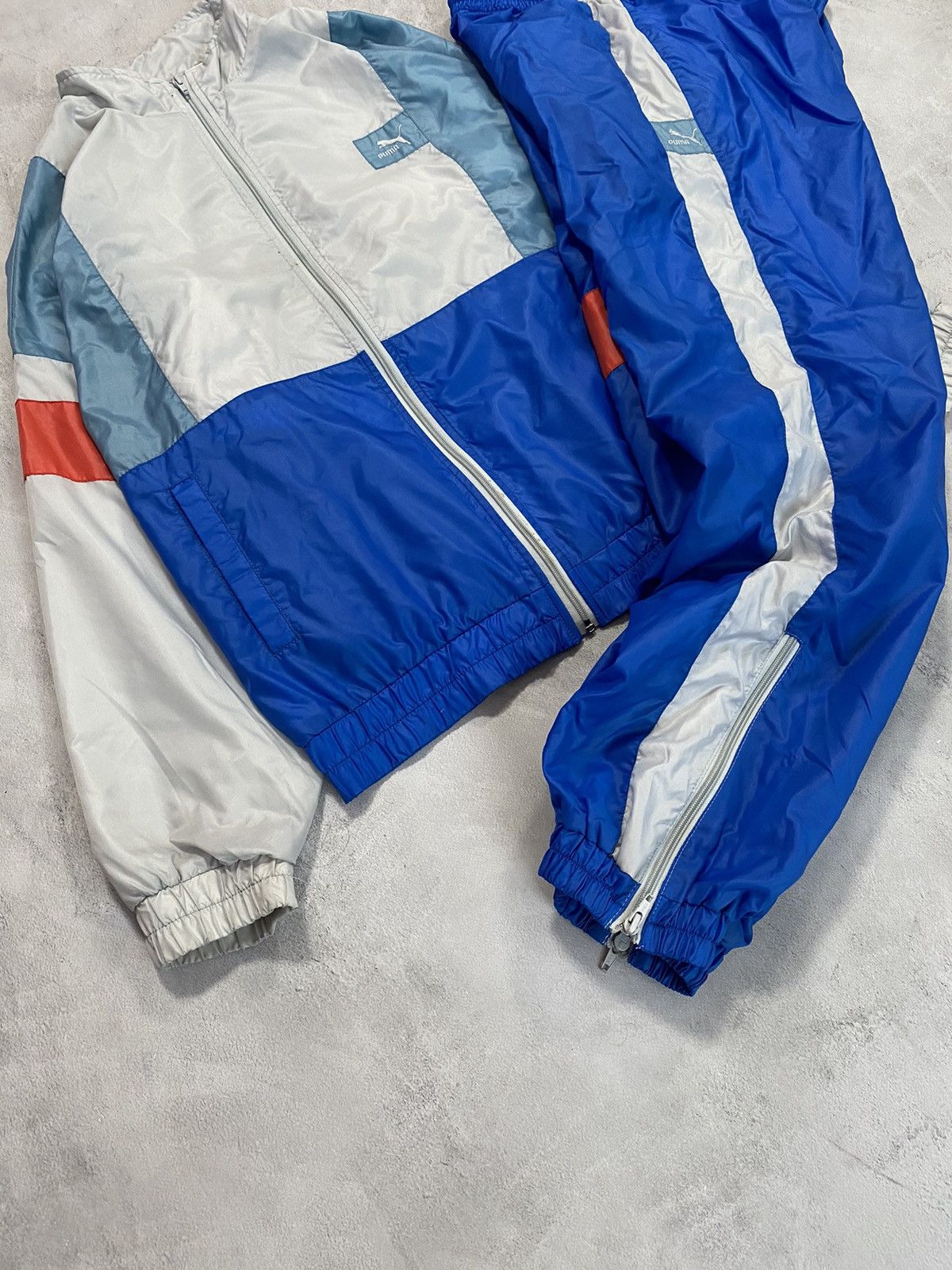 Puma × Vintage 💙 Vintage 90s track suit Puma Jacket + Pants oversized Size US 36 / EU 52 - 3 Thumbnail