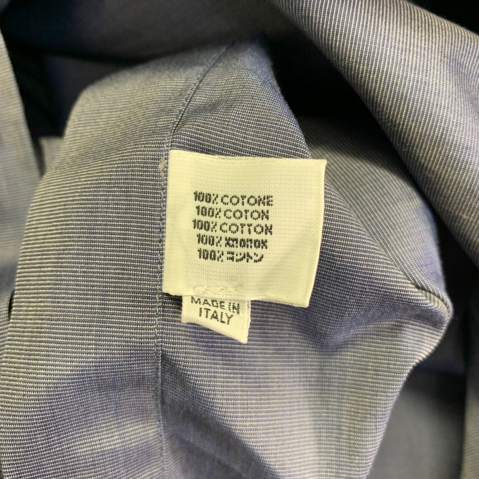 Lanvin Size M Navy Black Grid Cotton Button Up Long Sleeve Shirt Size US M / EU 48-50 / 2 - 6 Thumbnail