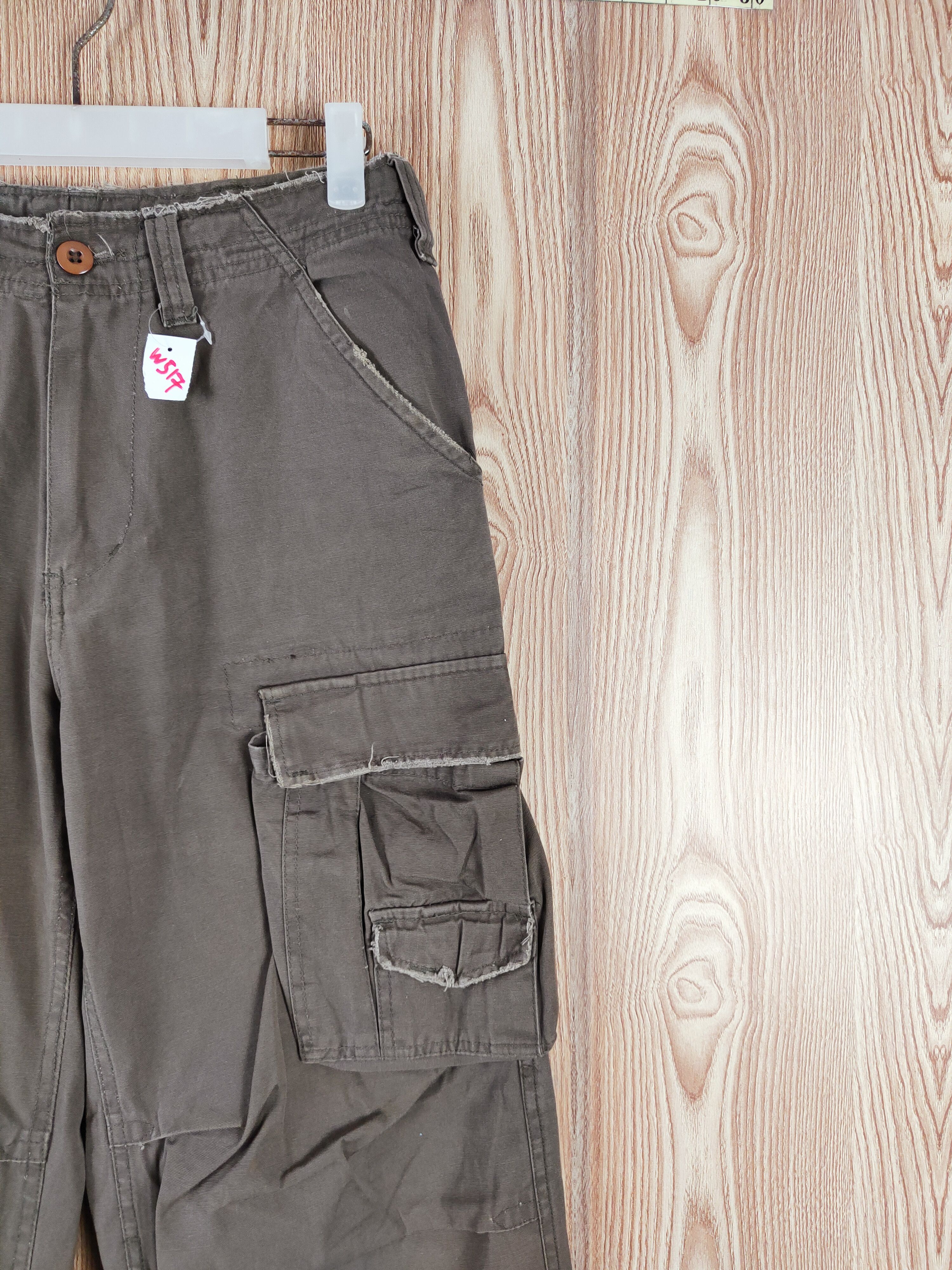 Japanese Brand Bobs Olive Multipocket Tactical Cargo Pants #W517 Size US 28 / EU 44 - 5 Thumbnail