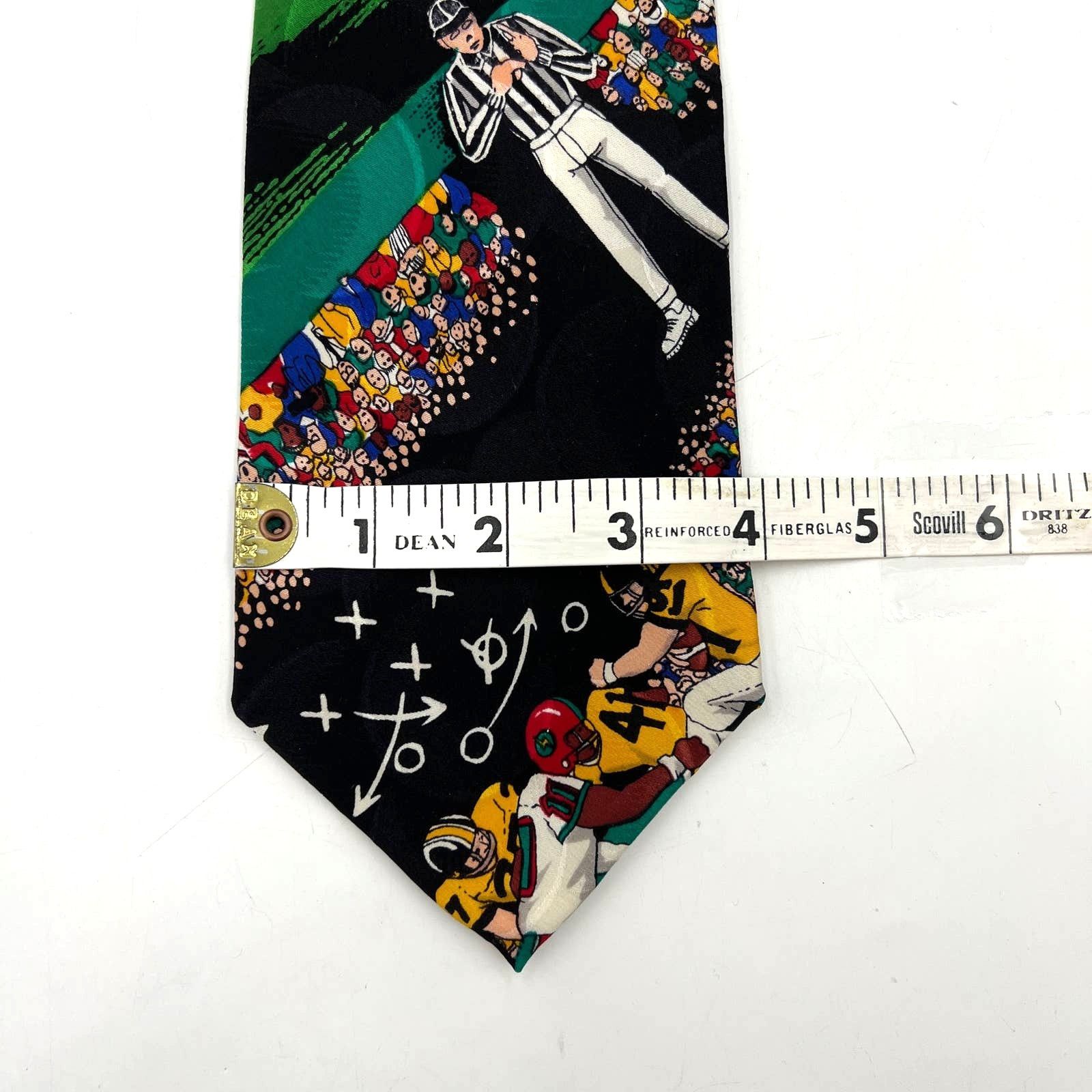 Nicole Miller Nicole Miller Silk Tie Football Theme Vintage 90s Deadstock Size ONE SIZE - 10 Thumbnail