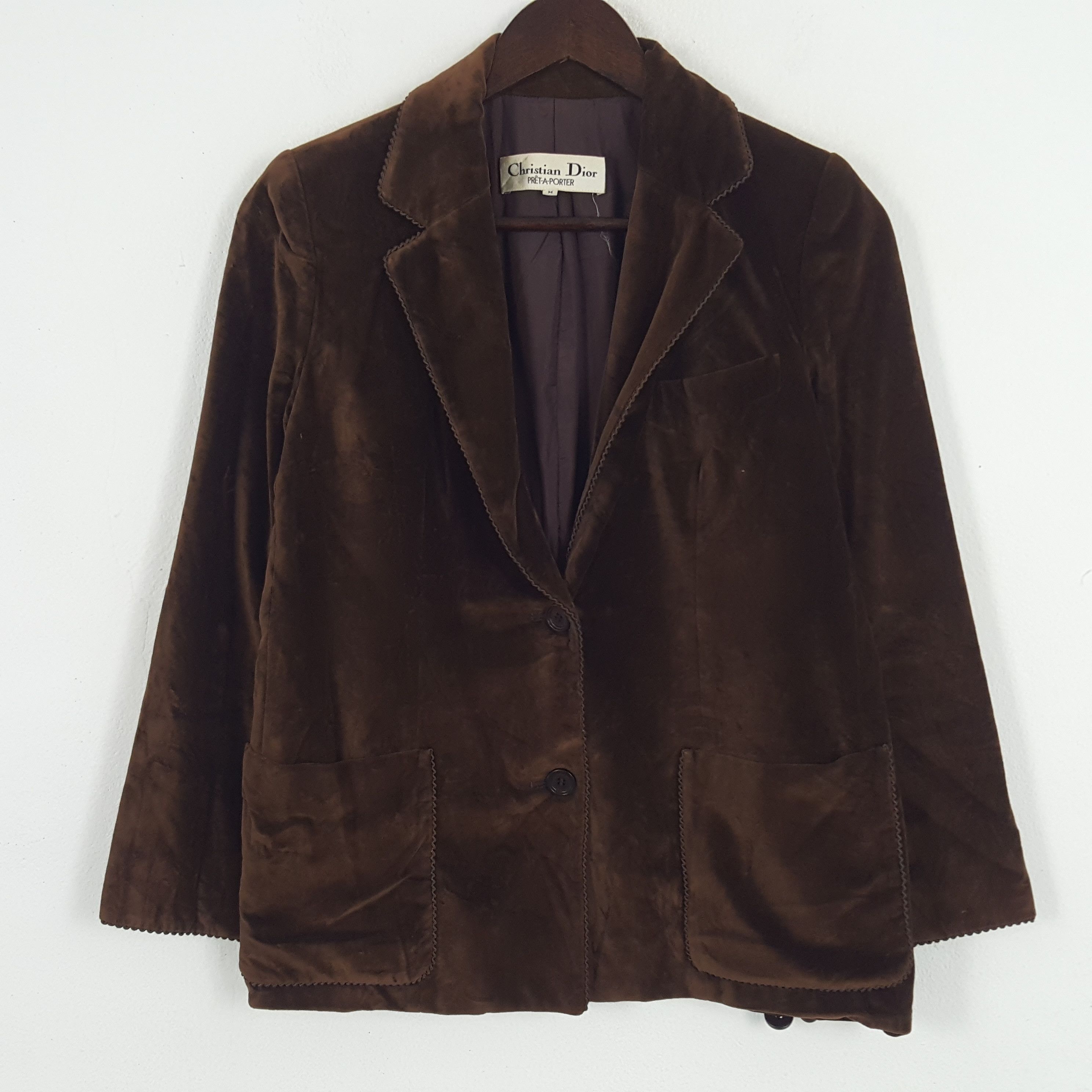 Christian Dior Monsieur × Vintage Vintage Christian Dior Custom Art Logo Velvet Blazer Coat Size S / US 4 / IT 40 - 3 Thumbnail