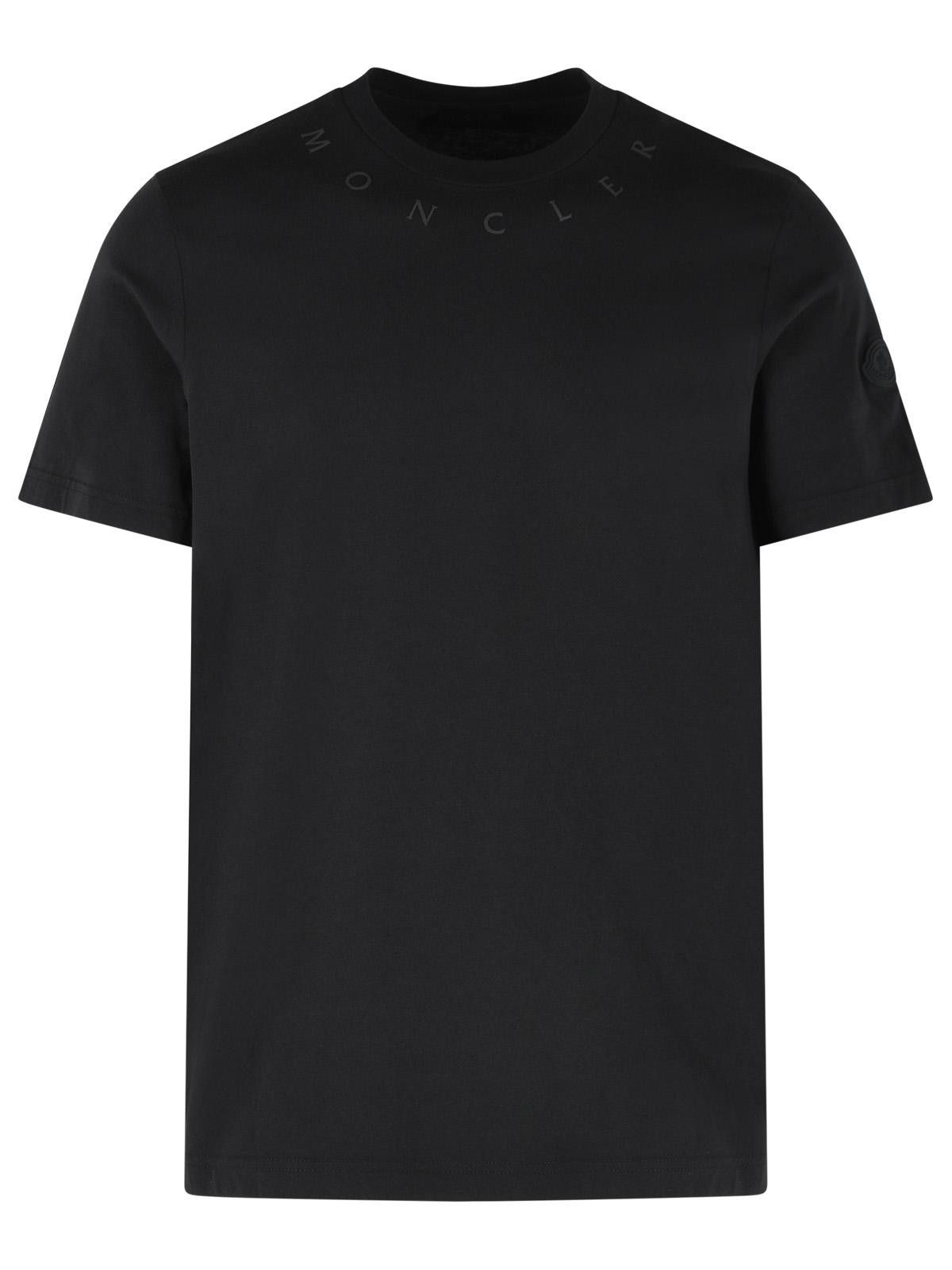 Moncler MONCLER Black Cotton T-Shirt Size US L / EU 52-54 / 3 - 1 Thumbnail