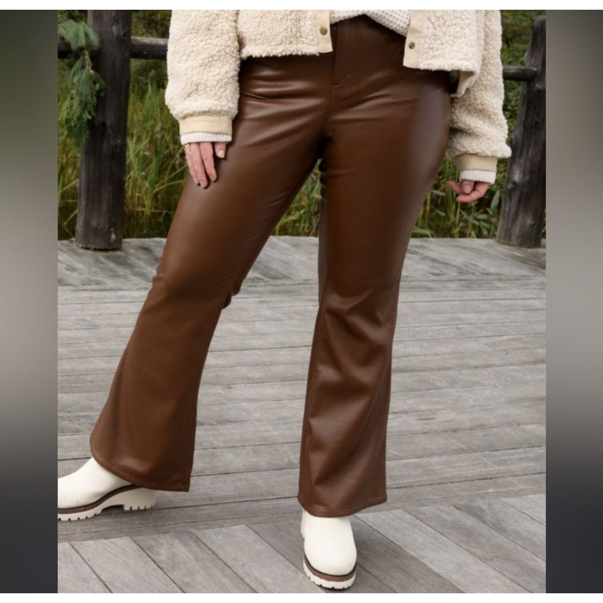 Other Arula vegan brown leather pants sz 16 Size 34" / US 12 / IT 48 - 1 Thumbnail