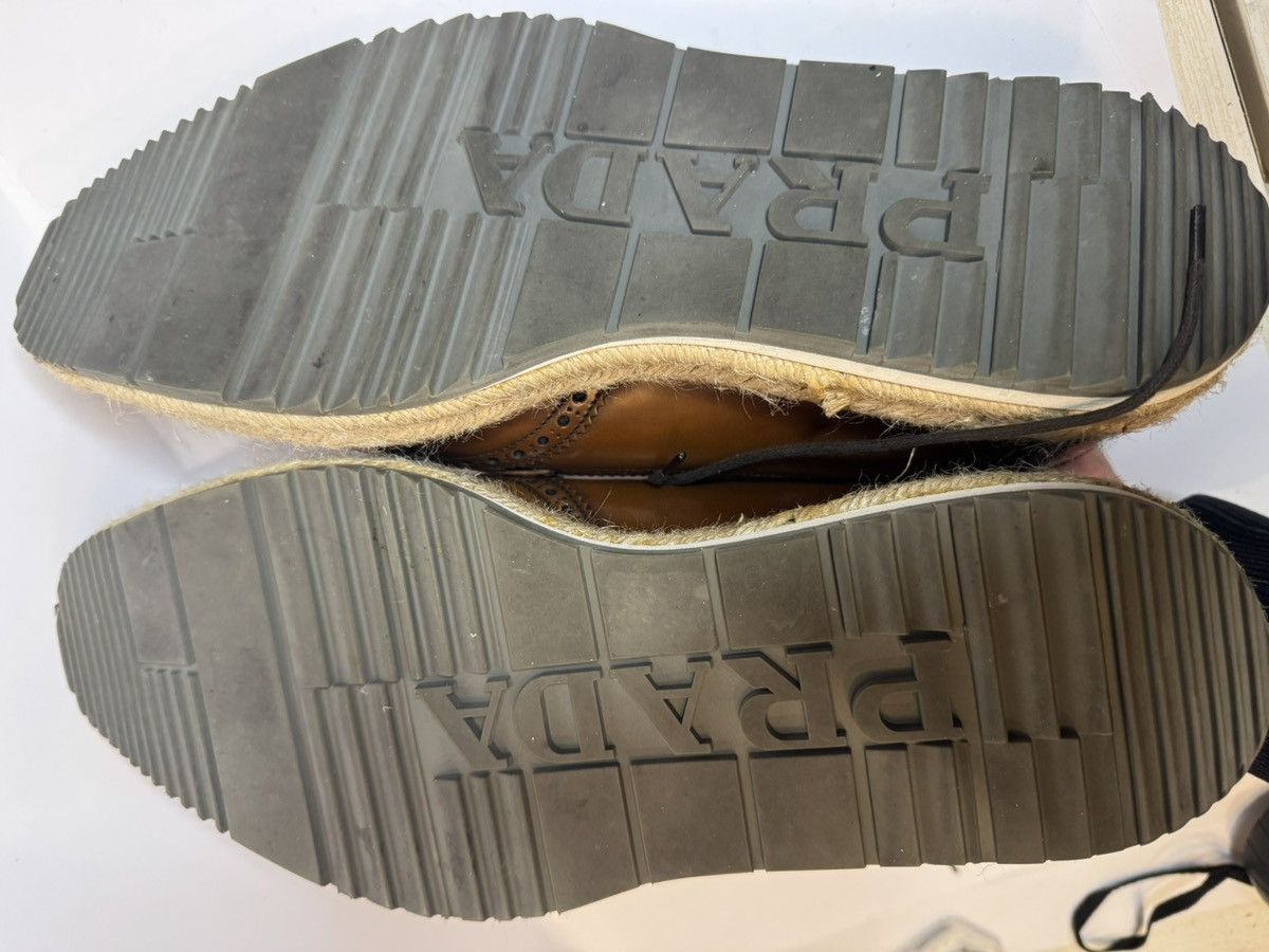 Prada Prada Levitate Espadrille Wingtip Brogues - Cognac Leather- Size US 9.5 / EU 42-43 - 11 Thumbnail