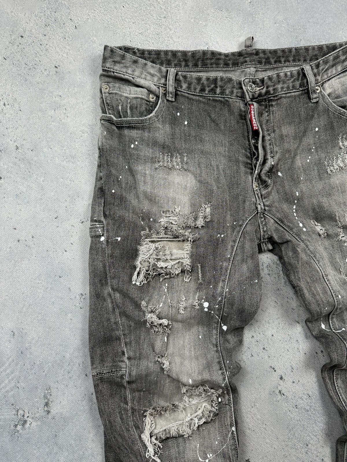 Dsquared2 Dsquared2 1964 Skater Jean Grey Denim Jeans Paint Splatter Size US 34 / EU 50 - 13 Thumbnail