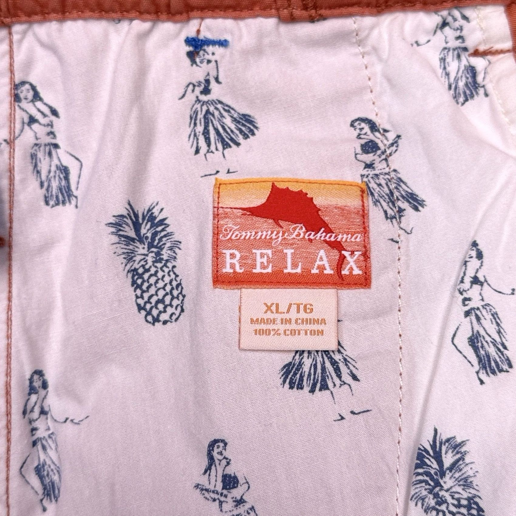 Tommy Bahama Tommy Bahama Cargo Shorts Mens XL Orange Canvas Drawstring Pockets Relaxed 8in Inseam Tropicana Logo New Size US 36 / EU 52 - 6 Thumbnail