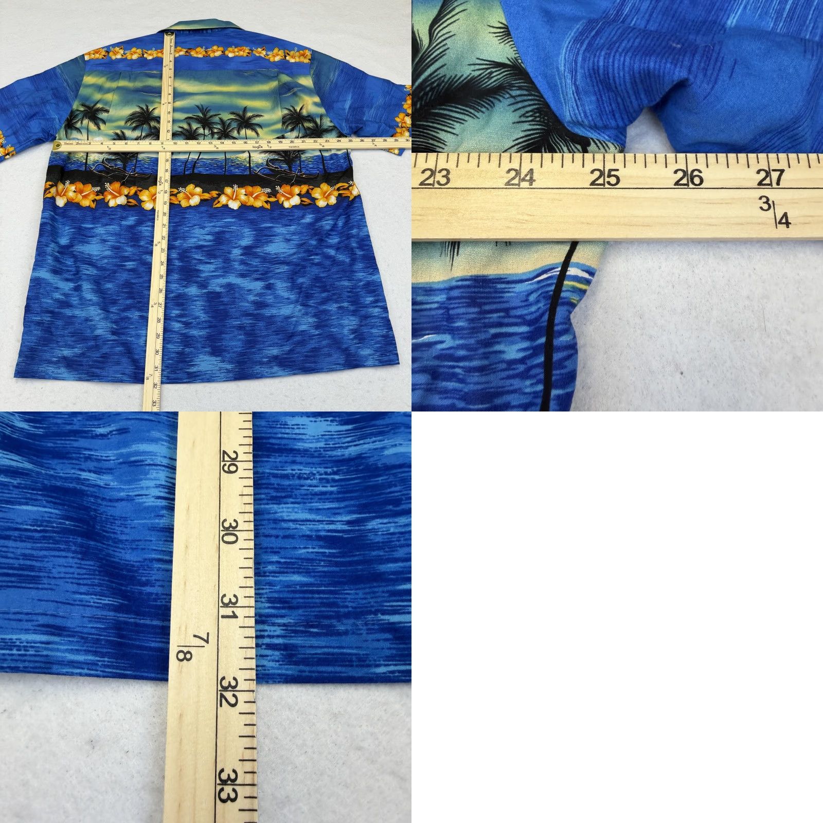Vintage VTG Winnie Fashion Hawaiian Shirt 2XL Button-Up AOP Palm Tree Sunset Beach Men Blue Short Sleeve Collared Wrap Graphic/N/A? Size US XXL / EU 58 / 5 - 8 Thumbnail