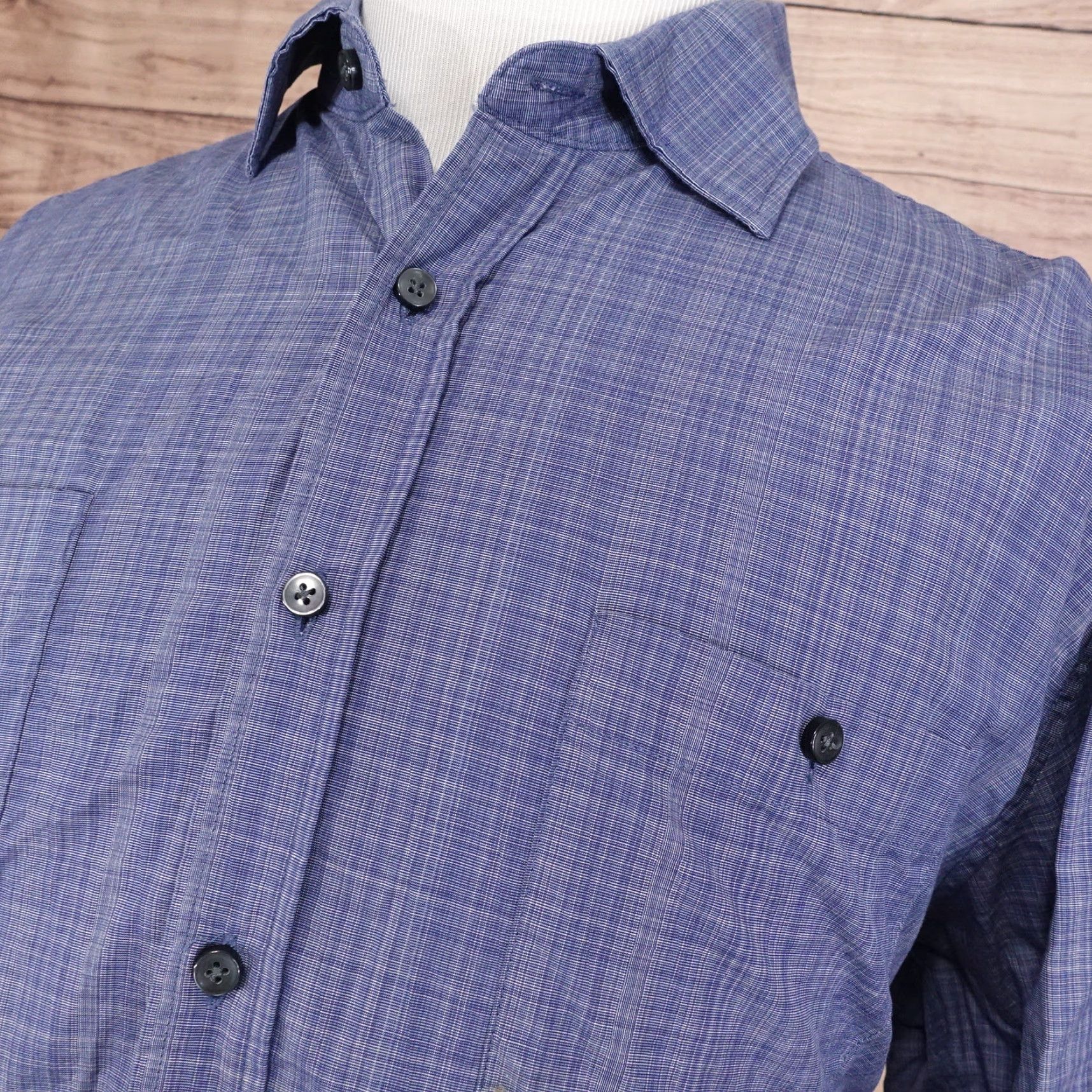 Pronto Uomo PRONTO UOMO BLUE PLAID BUTTON DOWN SHIRT MENS XL LONG SLEEVE Size US XL / EU 56 / 4 - 2 Thumbnail