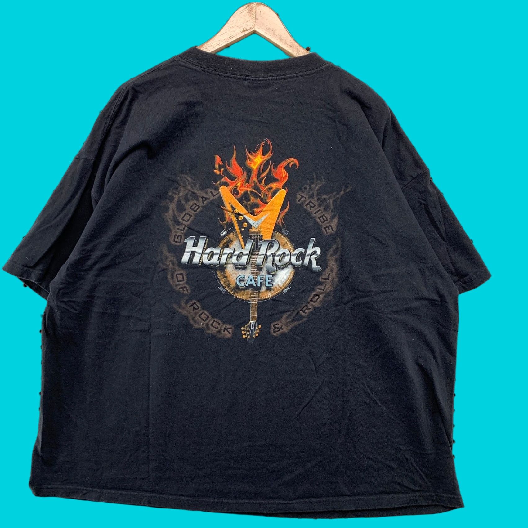 Hard Rock Cafe VINTAGE Hard Rock Cafe Shirt Mens 2XL 90s Black Las Vegas 1998 Guitar Flame Size US XXL / EU 58 / 5 - 1 Thumbnail