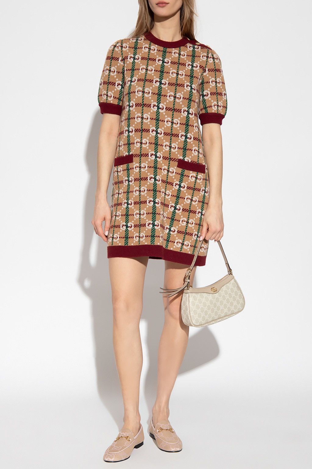 Gucci Gucci Monogram Checked Wool Intarsia Dress size XXL Size XXL / US 16-18 / IT 52-54 - 5 Thumbnail