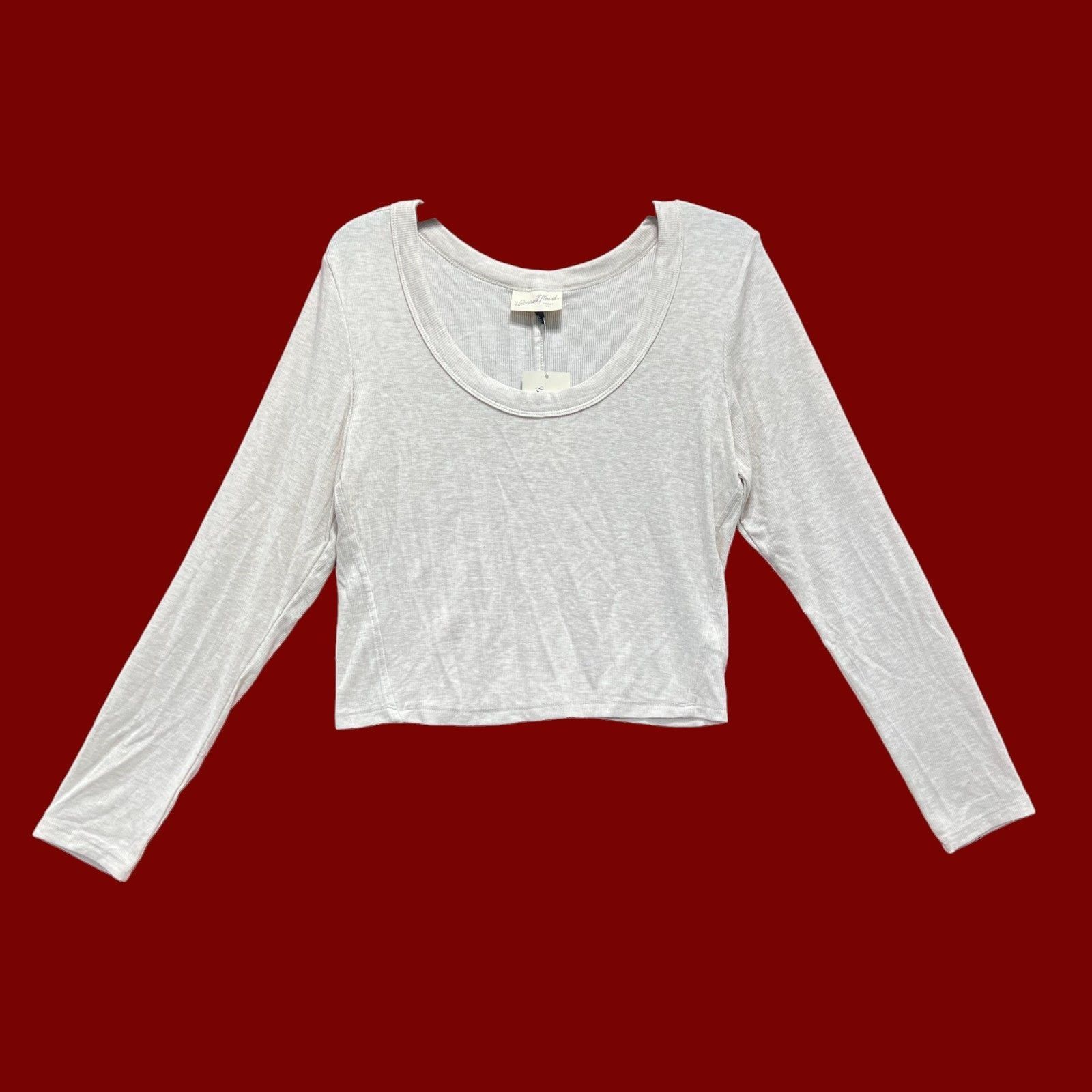 Other Universal Thread - Women's Ribbed Long Sleeve Scoopneck T-Sh Size XL / US 12-14 / IT 48-50 - 2 Thumbnail