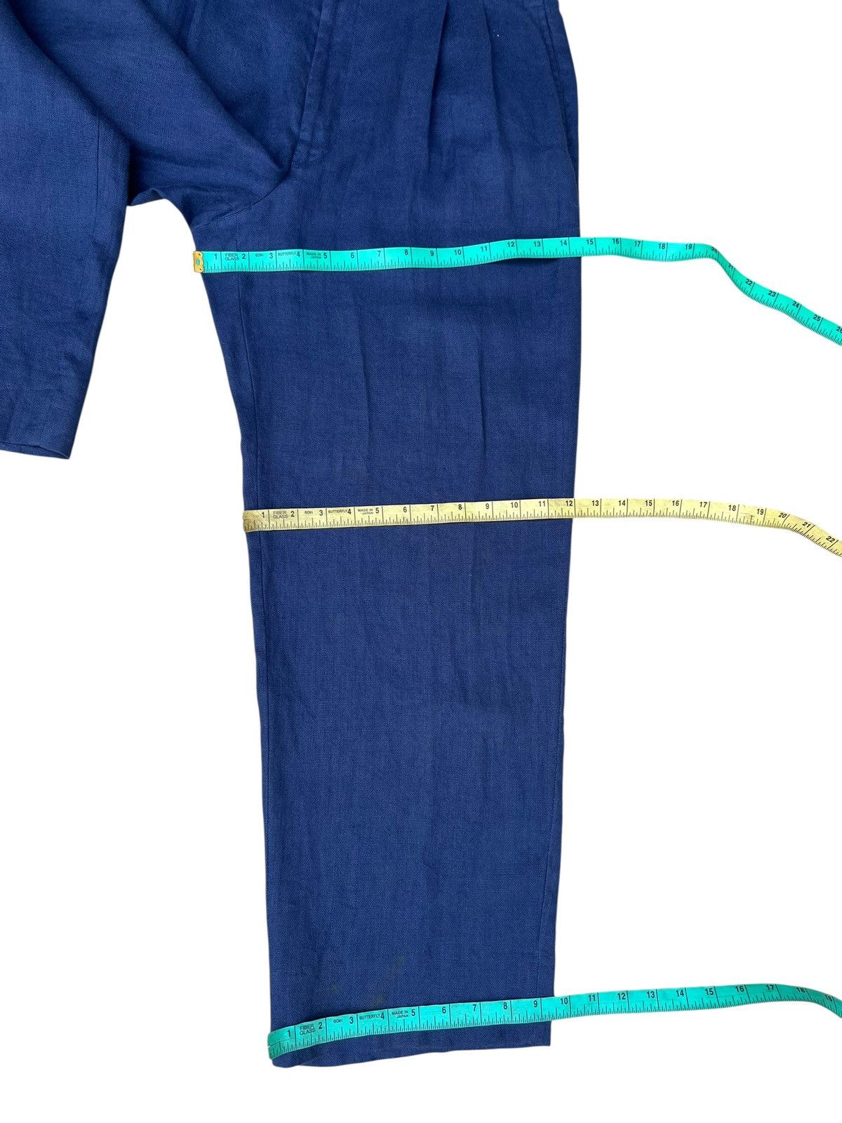 Mademoiselle Non Non Papas Japan 100% Linen Baggy Trouser Pant Blue Size US 34 / EU 50 - 3 Thumbnail