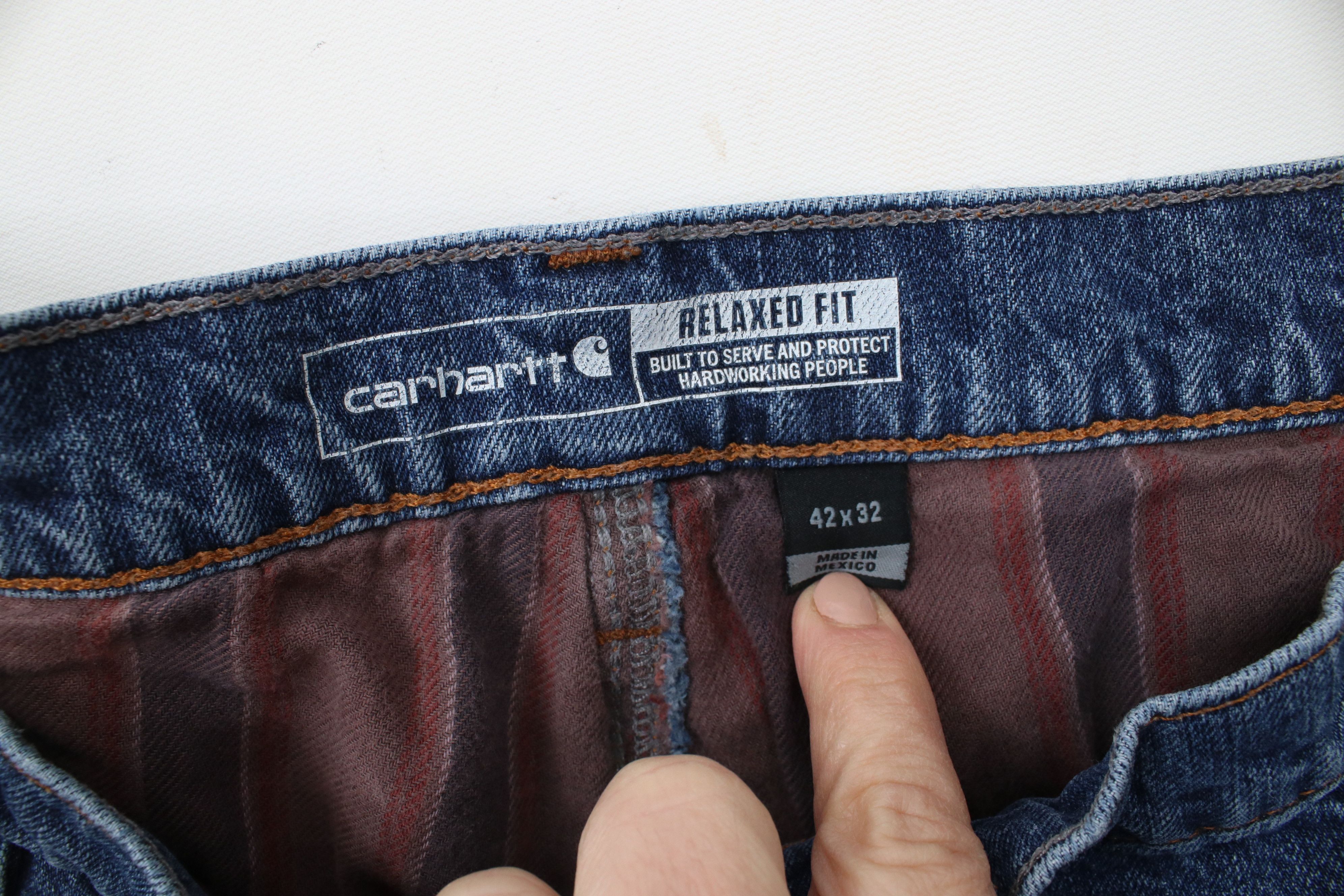 Carhartt × Vintage Vintage Carhartt Flannel Lined Relaxed Fit Denim Jeans Blue Size US 42 / EU 58 - 7 Thumbnail