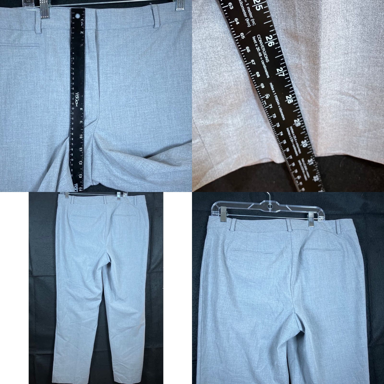Talbots Talbots Womens Pants Gray High Rise Straight Leg Workwear Stretch 14 Size 36" / US 14 / IT 50 - 8 Thumbnail