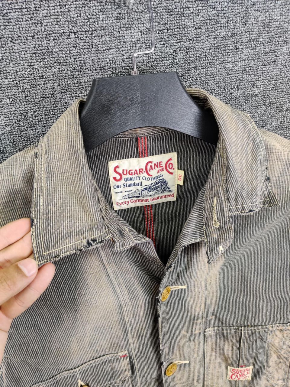 Sugar Cane Vintage Sugar Cane Stripe Denim Chore Jacket Size US M / EU 48-50 / 2 - 2 Thumbnail