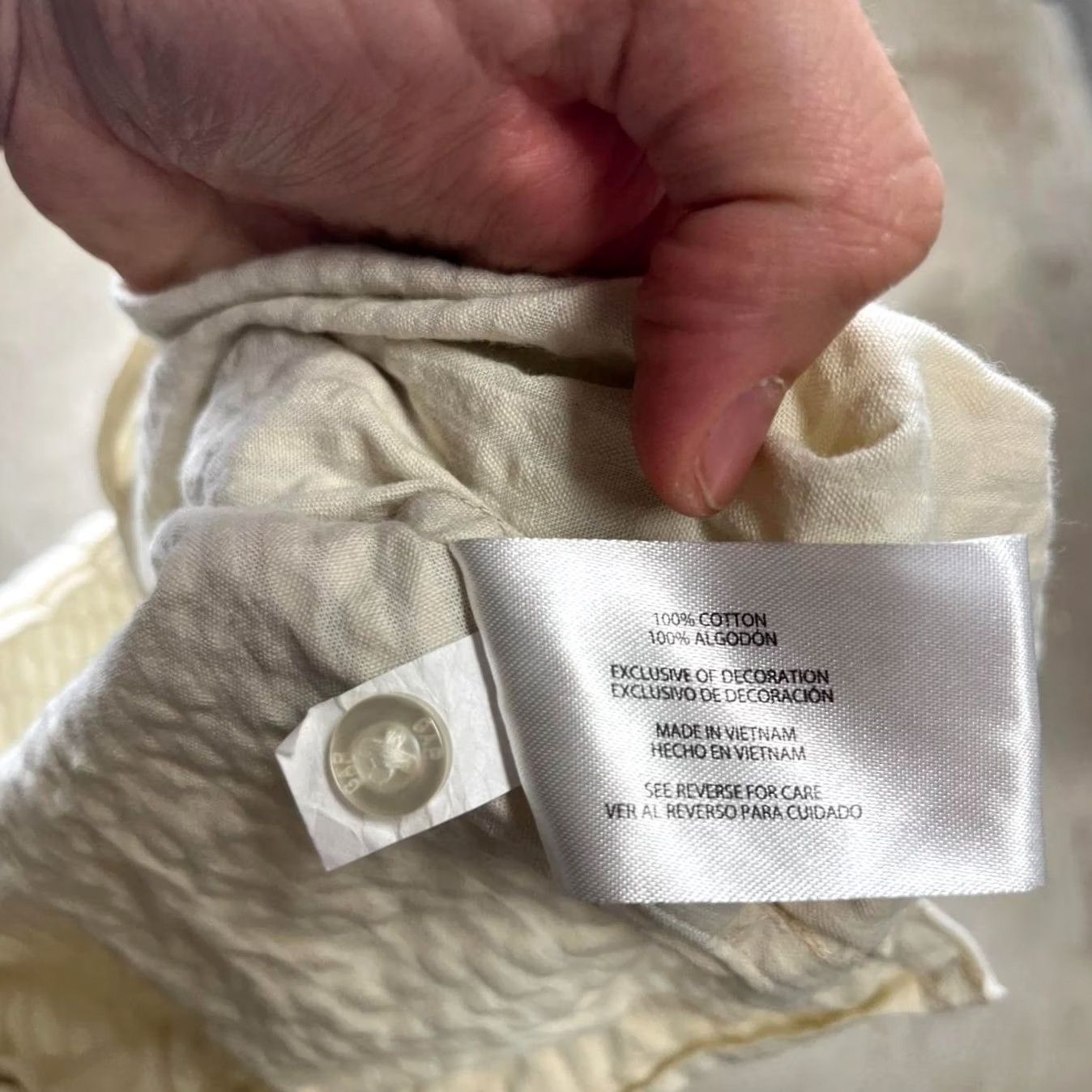 Gap Gap Shirt Mens S Camp Collar Seersucker Button cream Size US S / EU 44-46 / 1 - 3 Thumbnail