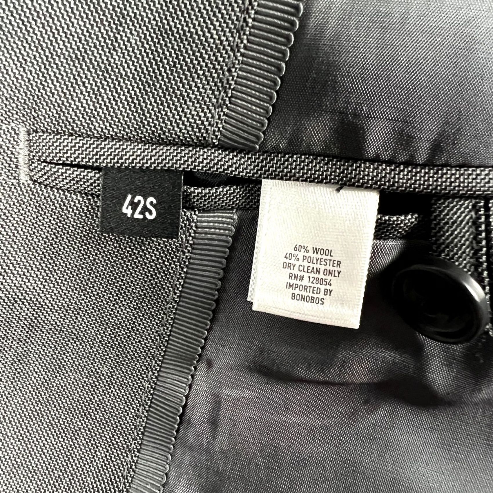Bonobos Bonobos Wool Suit Set Blazer Coat Pants 42S Mens 34x32 Grey Standard Fit 2 Piece Suit Wedding Business Workwear Mens Size 42R - 6 Thumbnail
