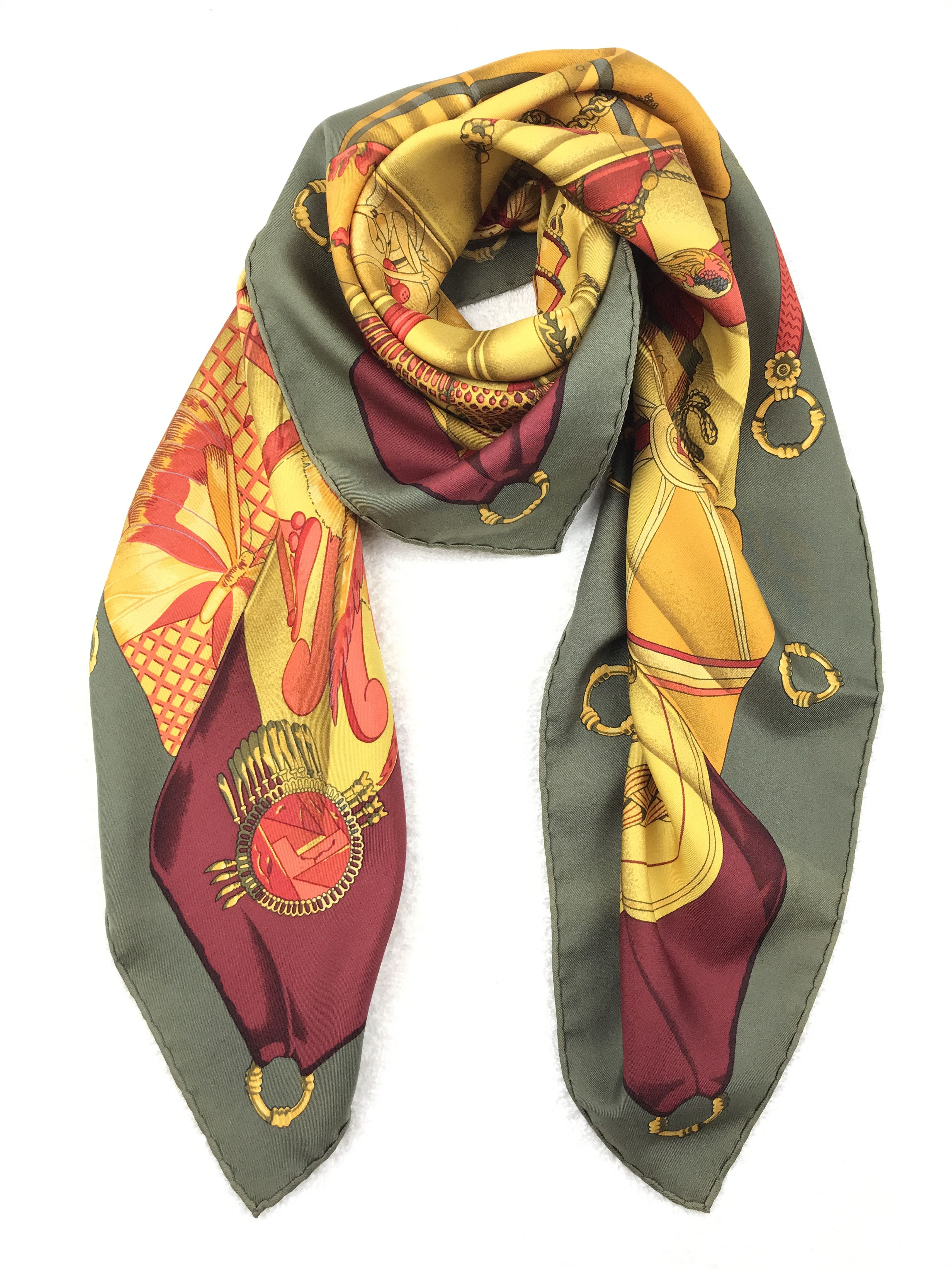 Hermes × Hypebeast × Vintage Hermes Scarf SOLEIL DE SOIE 90cm Silk Carre Foulard Size ONE SIZE - 2 Thumbnail