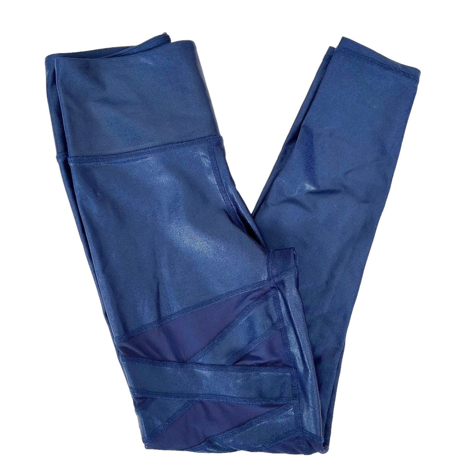 Other Body Language Navy Blue Coated Workout Leggings Sz M Size 30" / US 8 / IT 44 - 6 Thumbnail